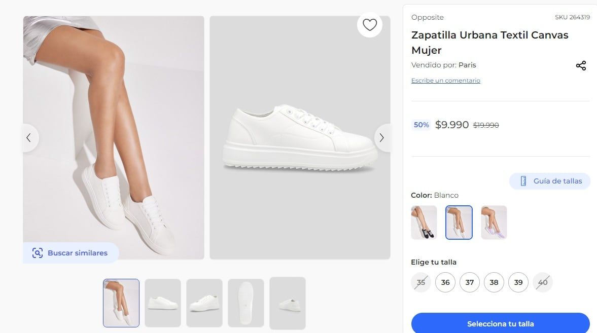Zapatillas urbanas mujer (París)