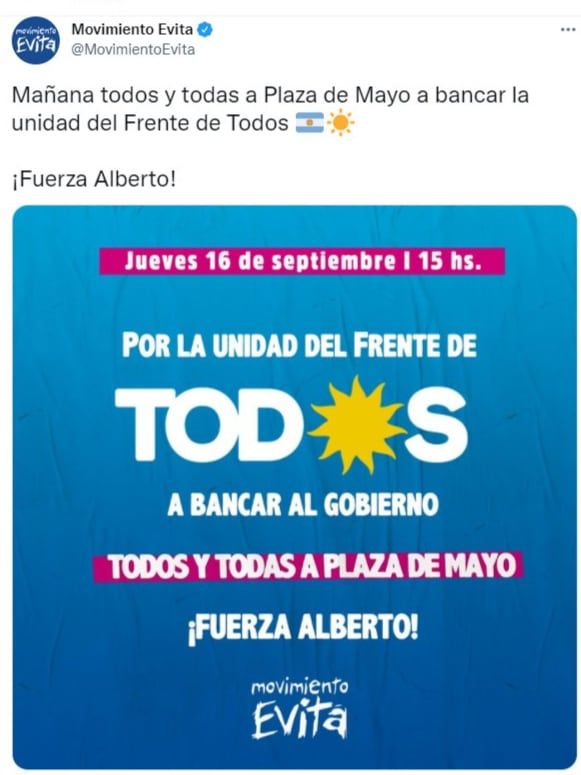 Funcionarios y dirigentes manifestaron el apoyo a Alberto Fernández.