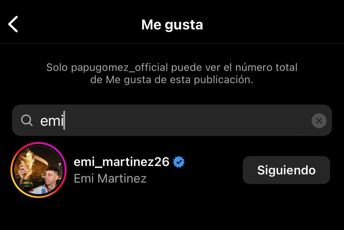 El like del Dibu Martínez