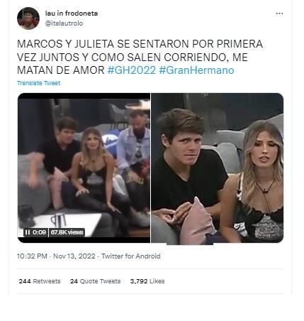 Los fans de Gran Hermano quieren que Julieta y Marcos estén juntos