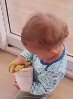 Donatello, el hijo de Noelia Marzol. captura video.