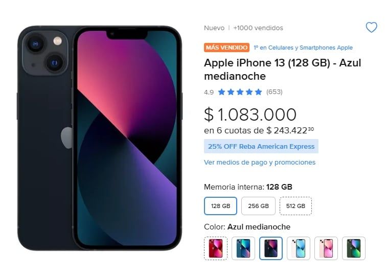 chile iphone 13 precio