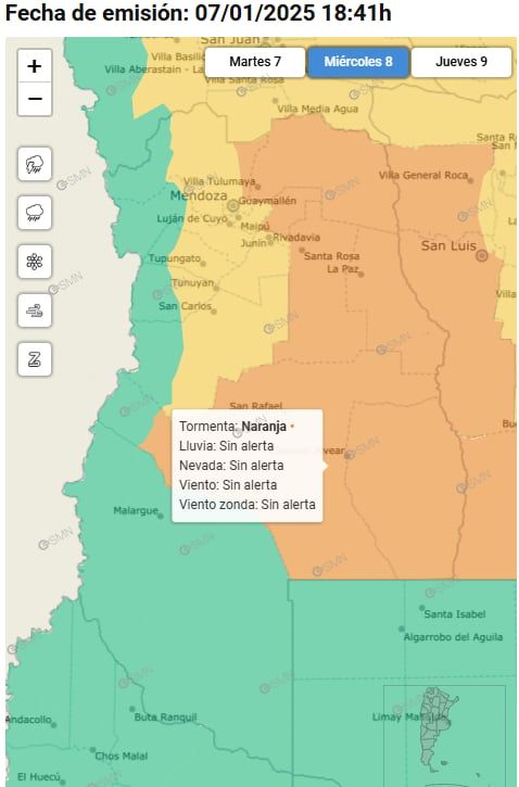 Mendoza bajo alerta naranja y amarilla por tormentas este miércoles: en ...