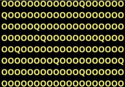 En este desafío visual debes encontrar todas las letras "Q" que estén escondidas entre las "O" en menos de diez segundos.