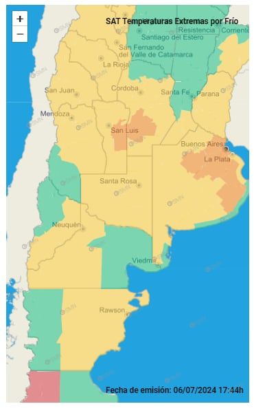 Alerta por temperaturas extremas -SMN