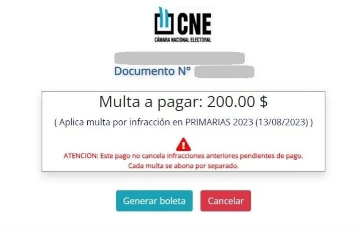 Cómo pagar online la multa por no votar en las PASO 2023