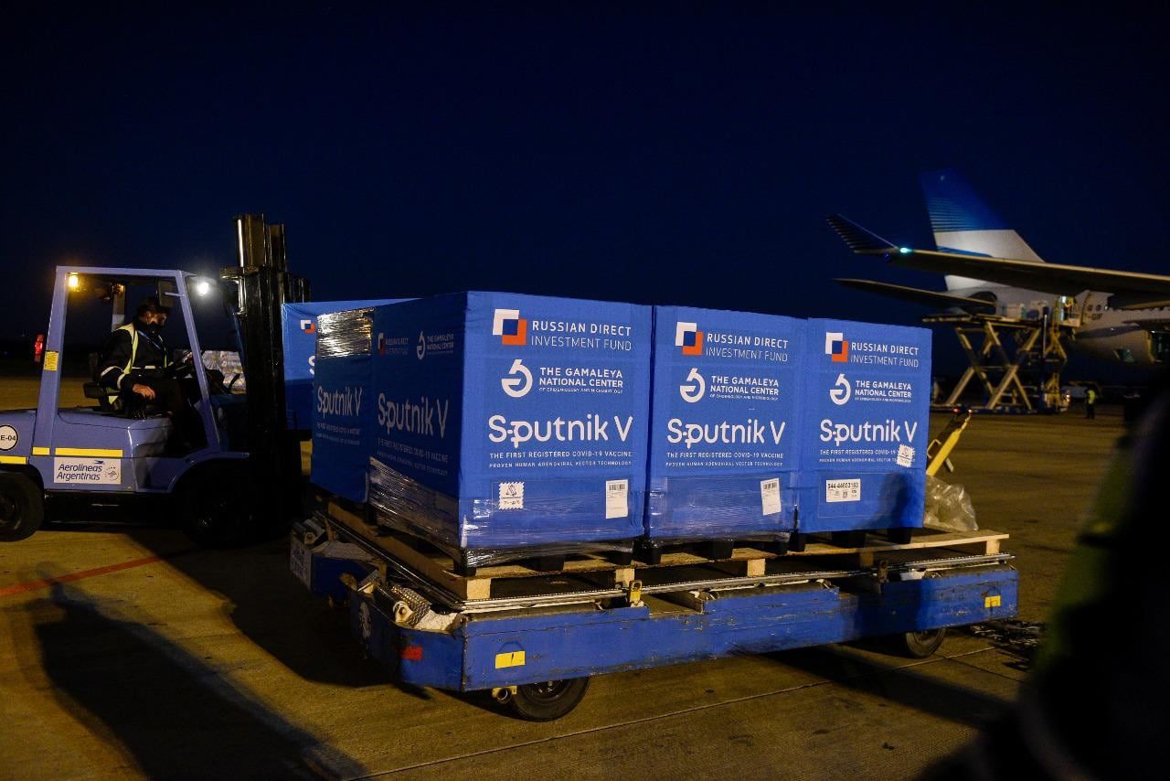 La Sputnik V en Ezeiza (Gentileza)