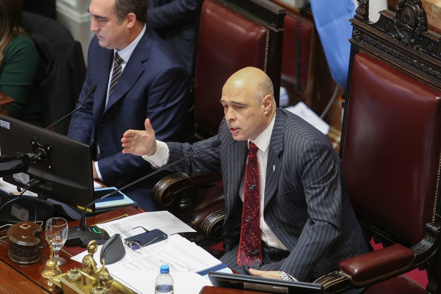 El presidente provisional del senado Bartolomé Abdala durante de la sesión especial de hoy. Foto: NA / Daniel Vides