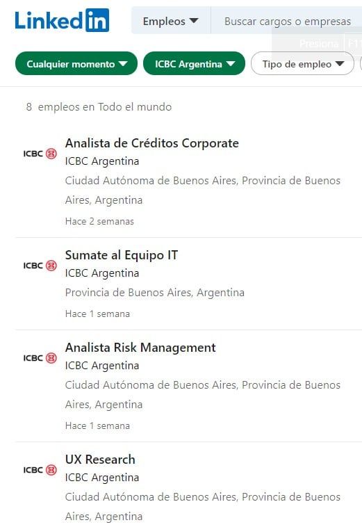 Desde LinkedIn también se puede aplicar a los puestos de trabajo. Foto: captura de pantalla.