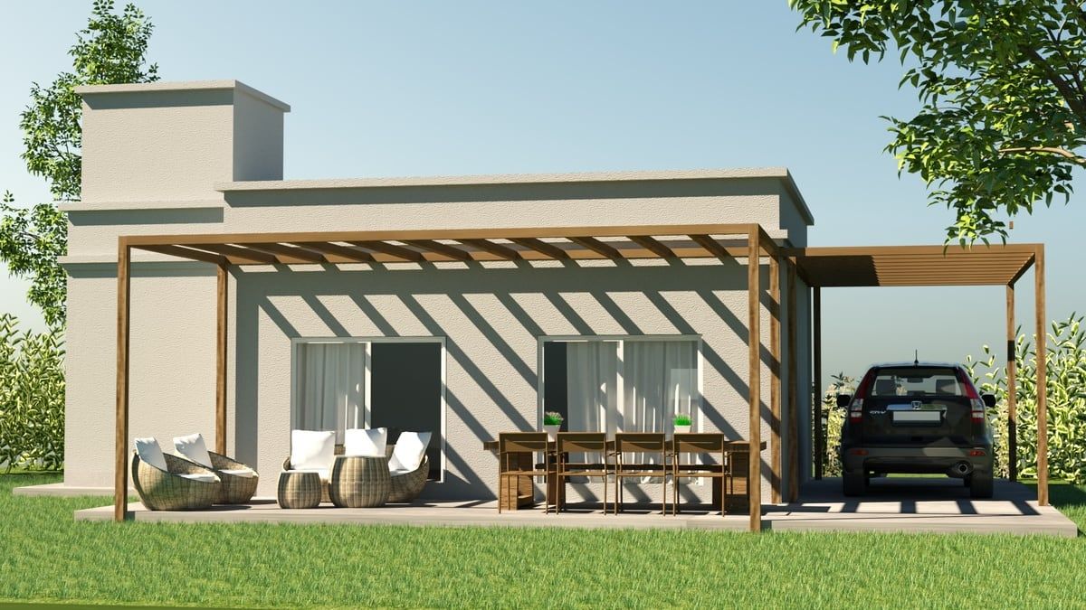 Una casa de 136 metros cuadrados (dos baños, porcelanatos, etc.), el precio sube por la calidad y cantidad de materiales.