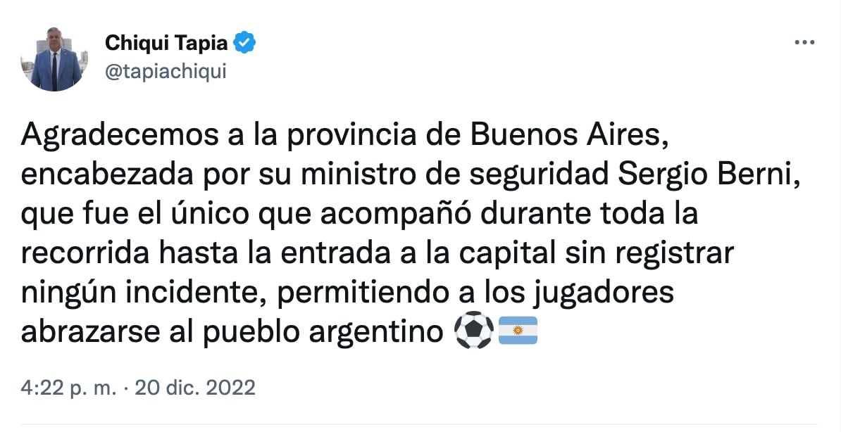 "Chiqui" Tapia en Twitter
