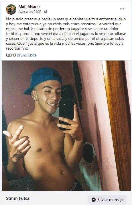 Bruno Montigel falleció junto a su papá en la ruta -