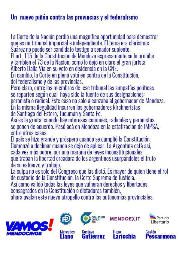 La respuesta de Vamos Mendocinos