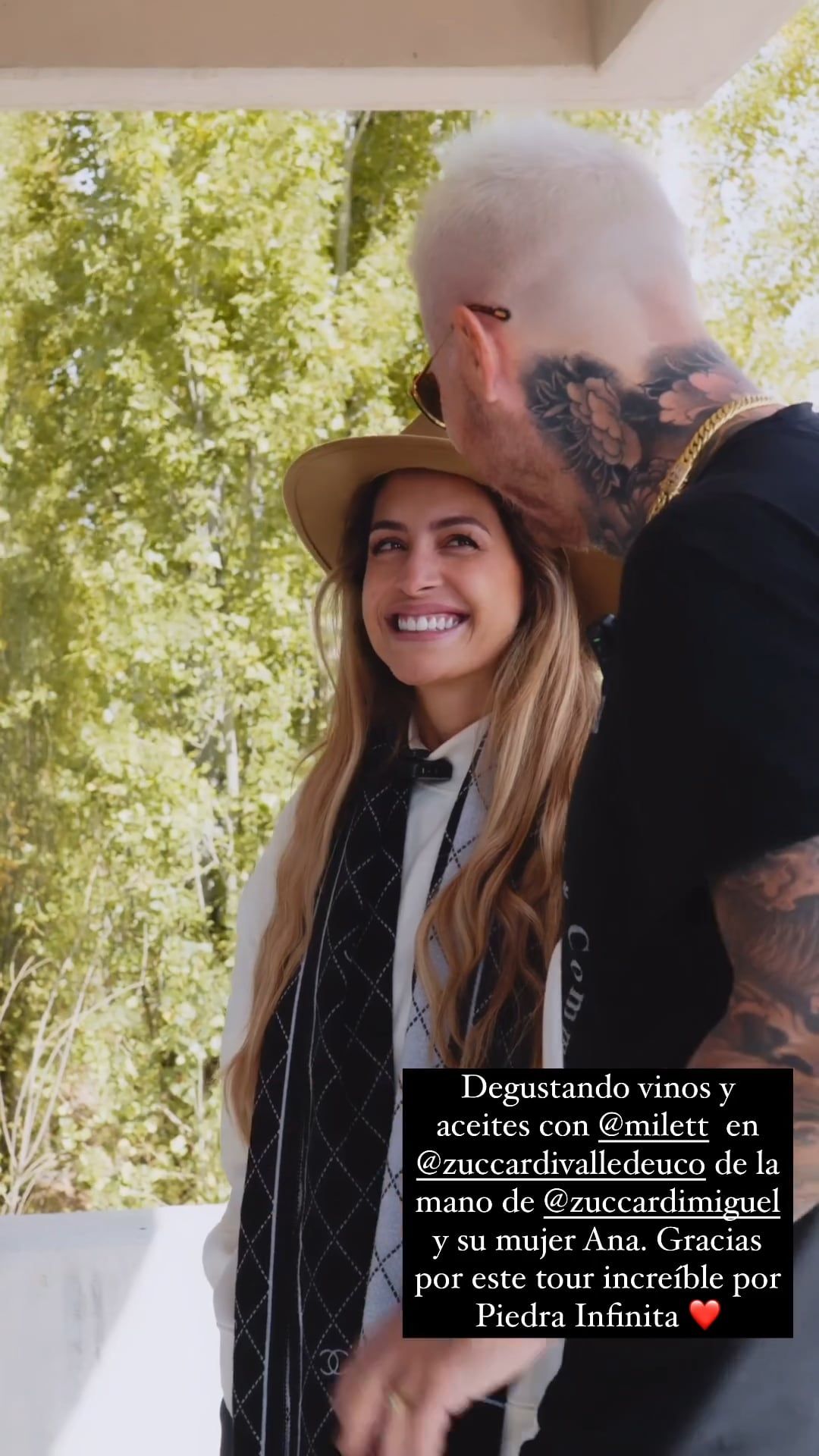 El viaje romántico por Mendoza de Marcelo Tinelli y Milett Figueroa. Gentileza Instagram.