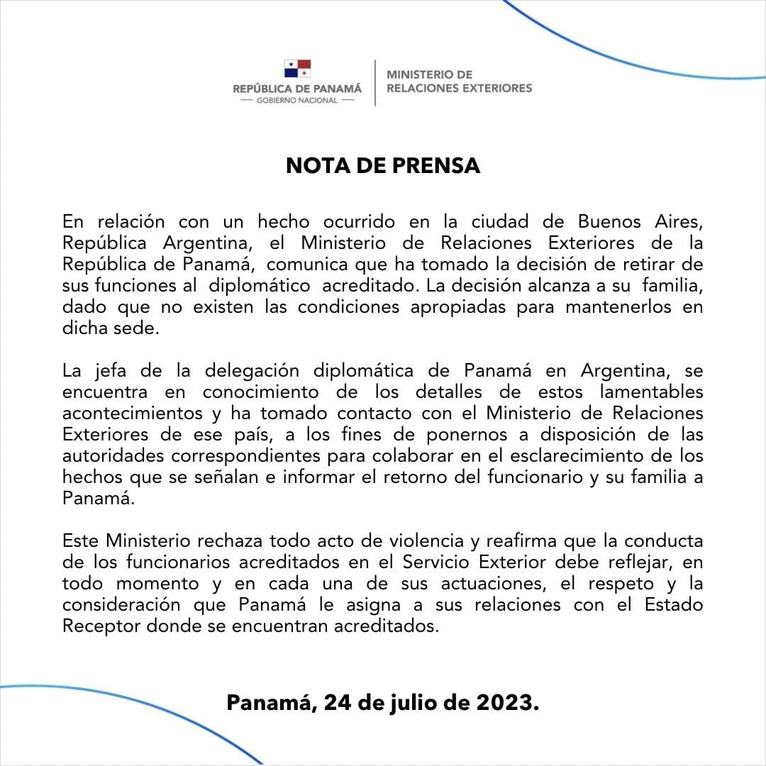 El Gobierno de ese país informó que Carlos Lawson fue removido de sus funciones - Foto Gobierno de Panamá