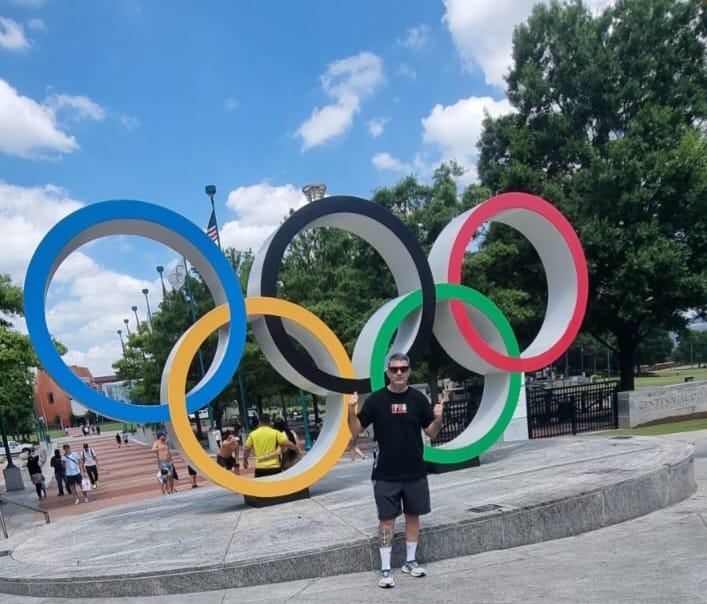 Mendoza, el Lobo y “El Víctor” Legrotaglie, presentes y alentando a Argentina en la Copa América. Foto: Gentileza Juan Ignacio López Zaragoza
