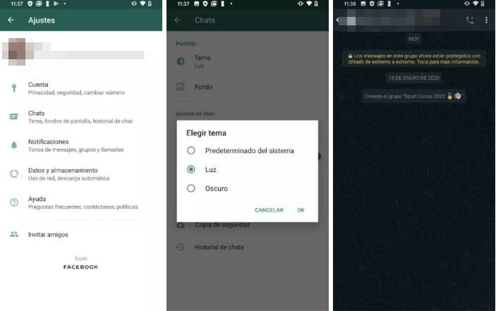 
    Oficial: así luce el modo oscuro en WhatsApp.
   