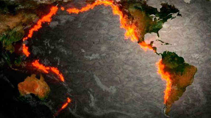 Cinturón de fuego del Pacífico. Foto: Web