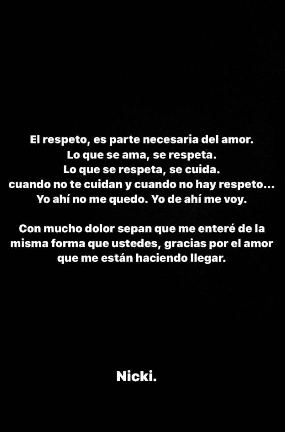 La artista argentina se expresó en sus redes sociales - Instagram