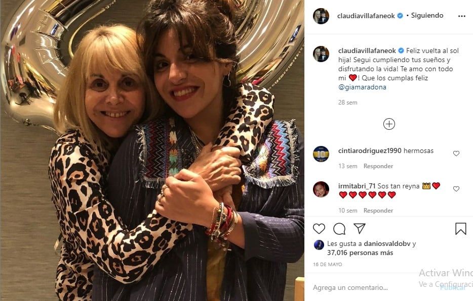 Claudia Villafañe en redes sociales