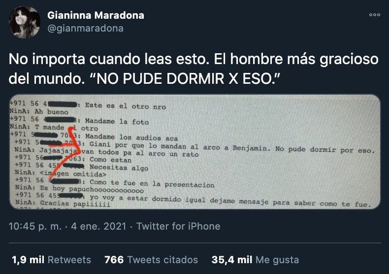 La conversación por su nieto.