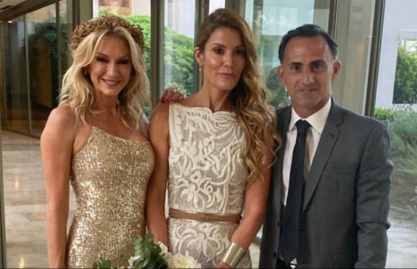 La ex pareja posando con la novia, Aimé Beltramino. | Gentileza