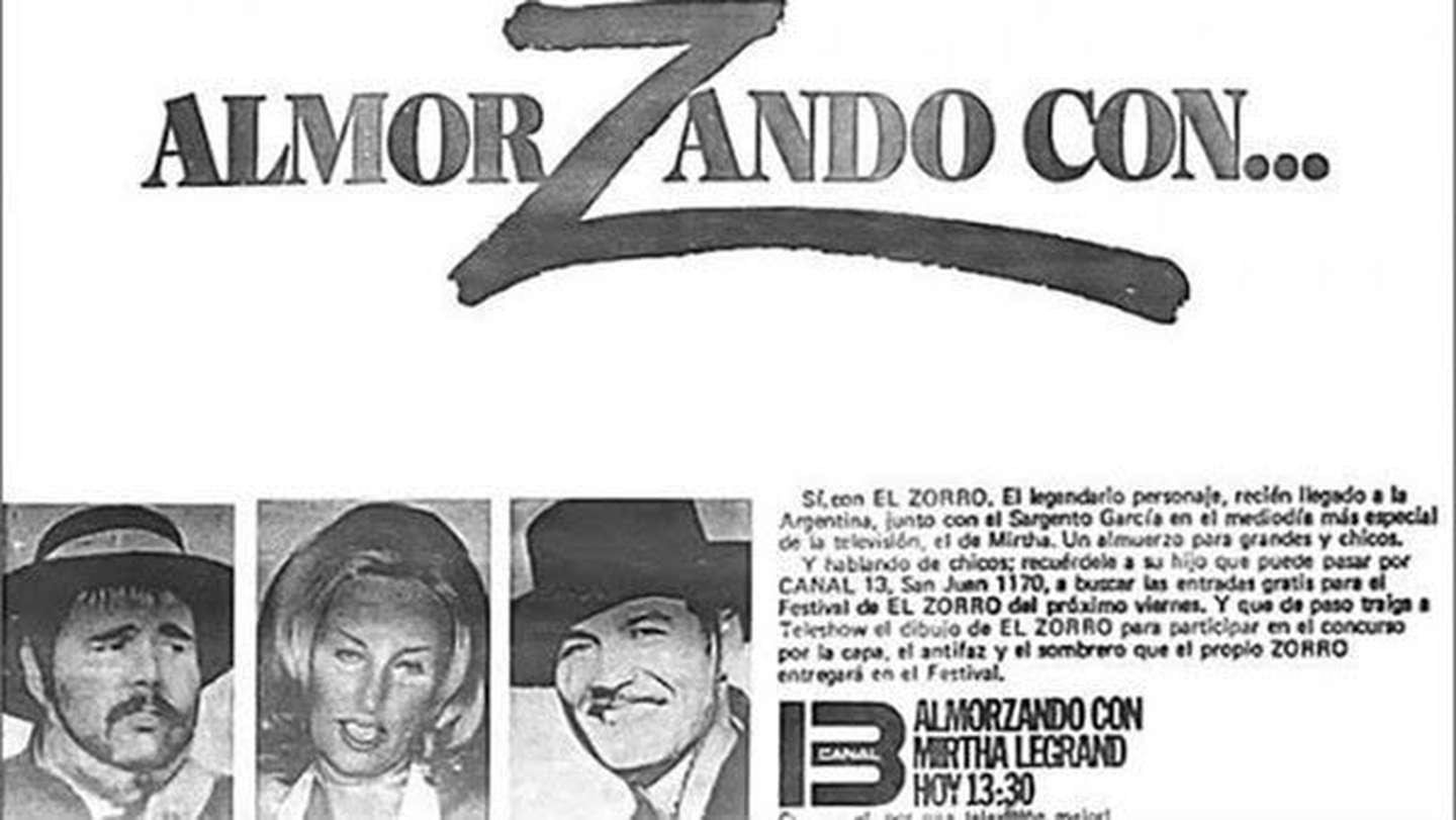 Guy Williams y Henry Calvin almorzaron con Mirtha Legrand en 1973 (Archivo)