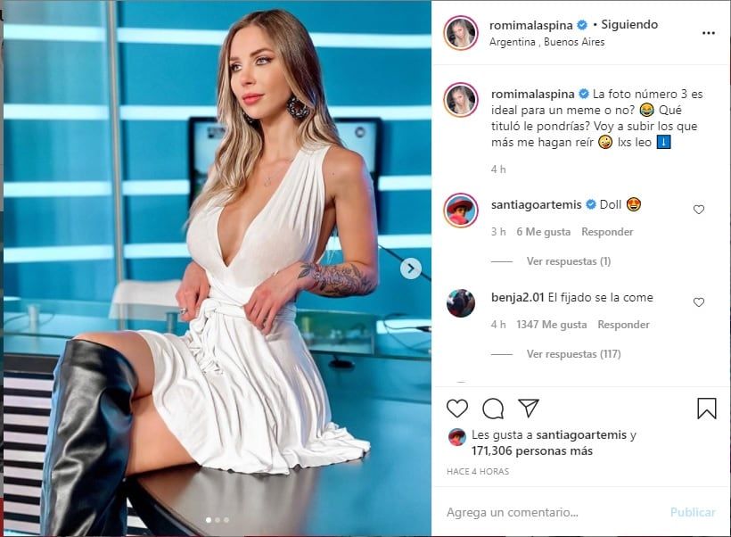 La rubia impactó con su escote