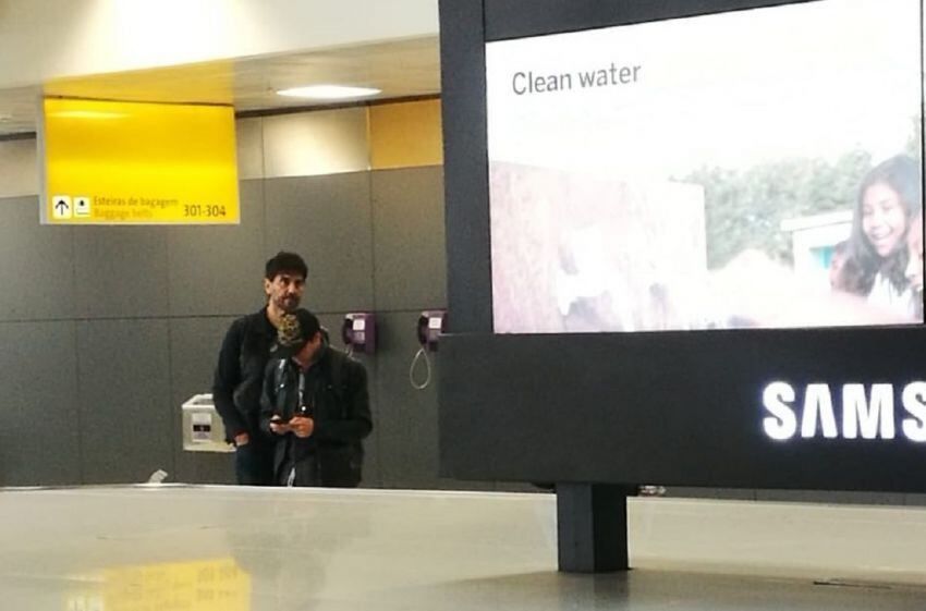 
El actor en su llegada a San Pablo, Brasil. | Twitter: @GZaffora
   