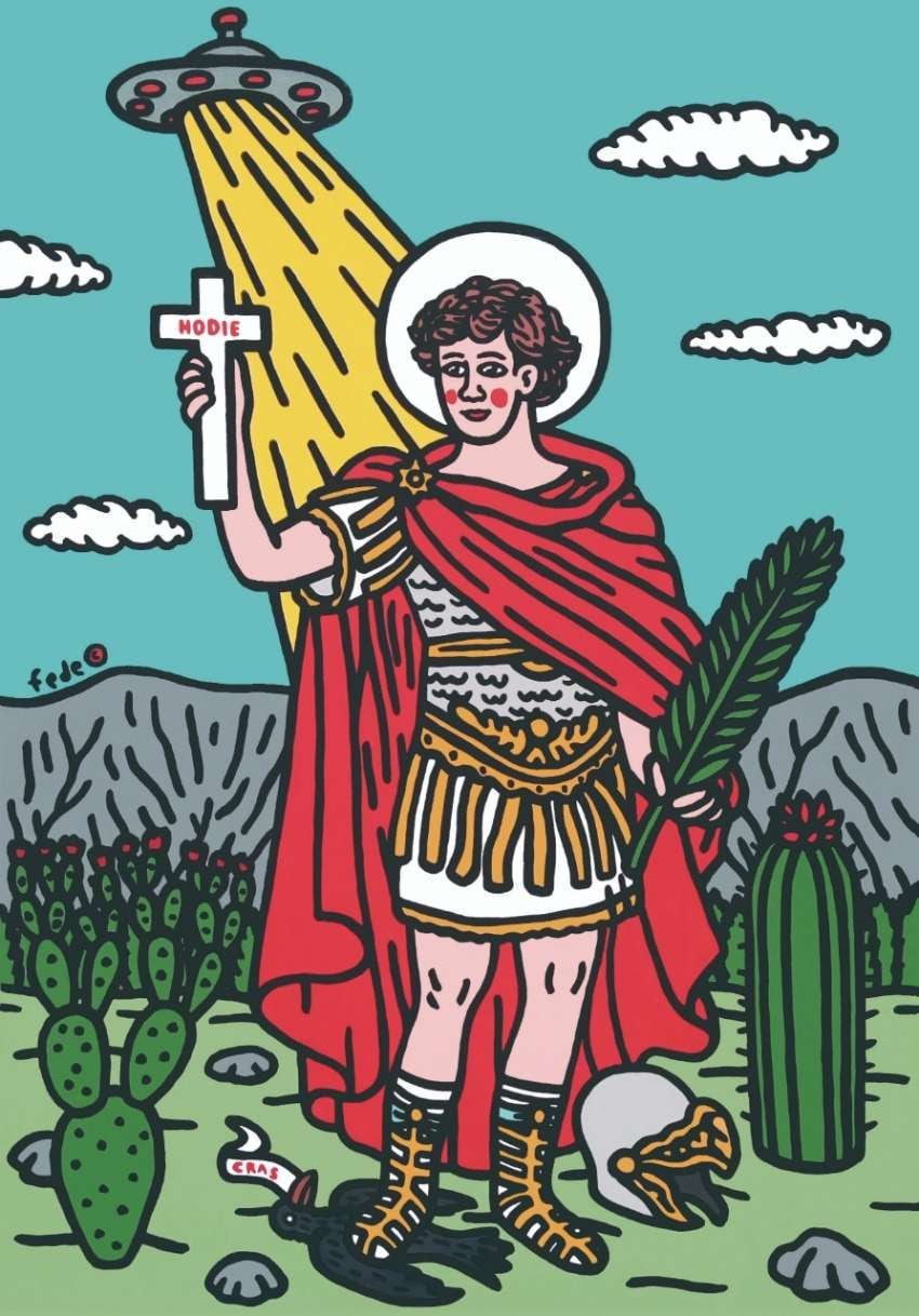 “San Expedito” | Acrílico sobre lienzo, 90x130cm, 2018