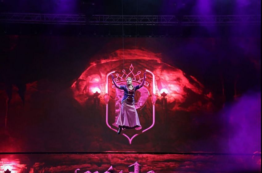 Luz y sombra. Uno de los cuadros más impactantes del show. | Gentileza / Gobierno de San Juan