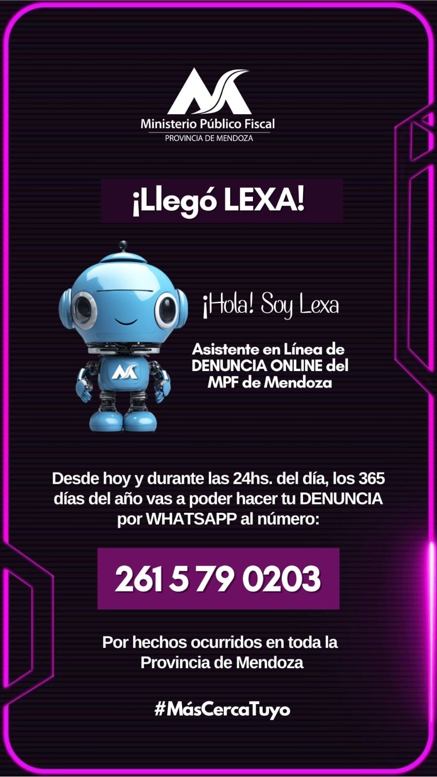 Lexa se llama el nuevo chatbot para denunciar por WhatsApp
