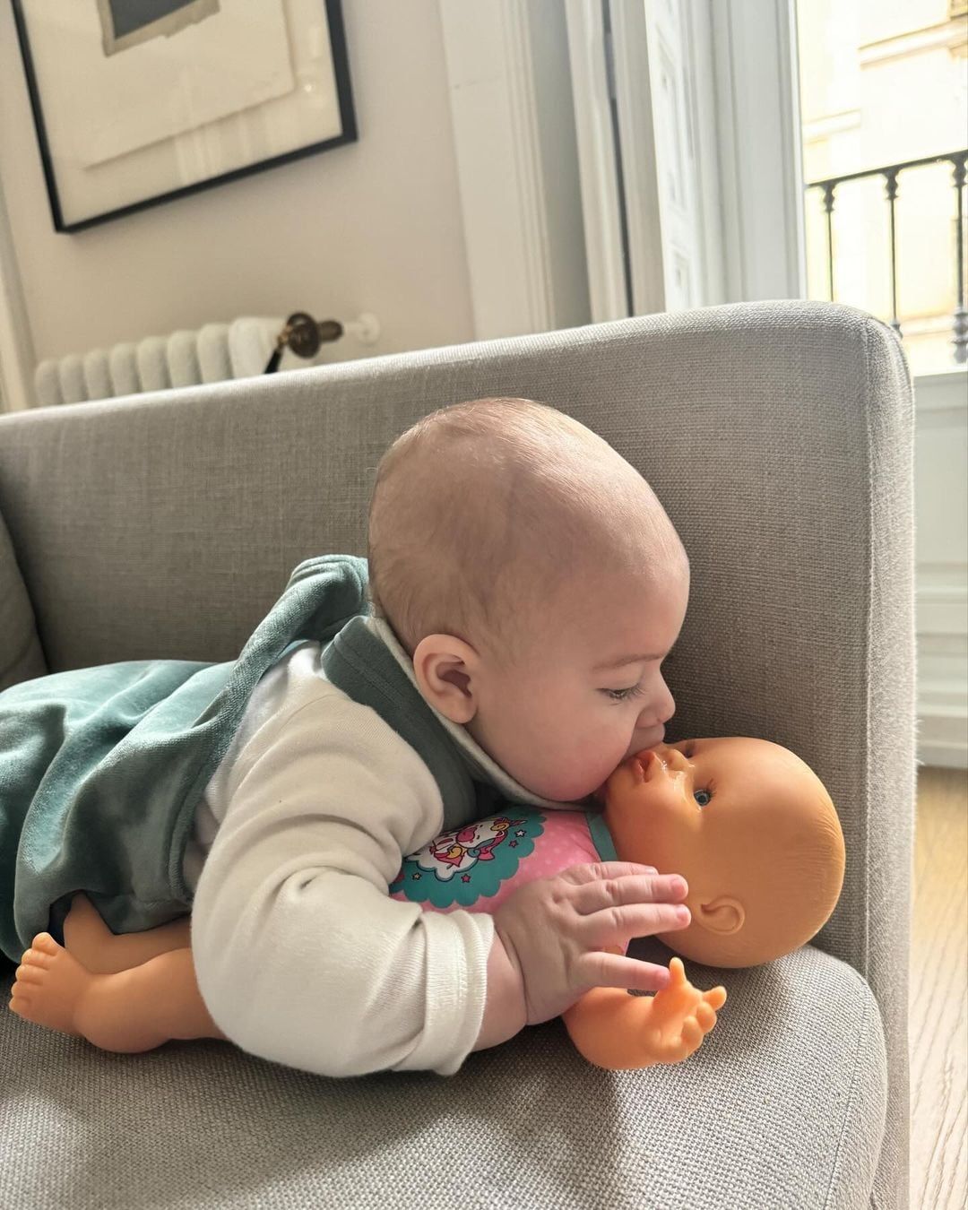 Theo, el hijo menor de Lautaro Martínez y Agustina Gandolfo. Gentileza Instagram.