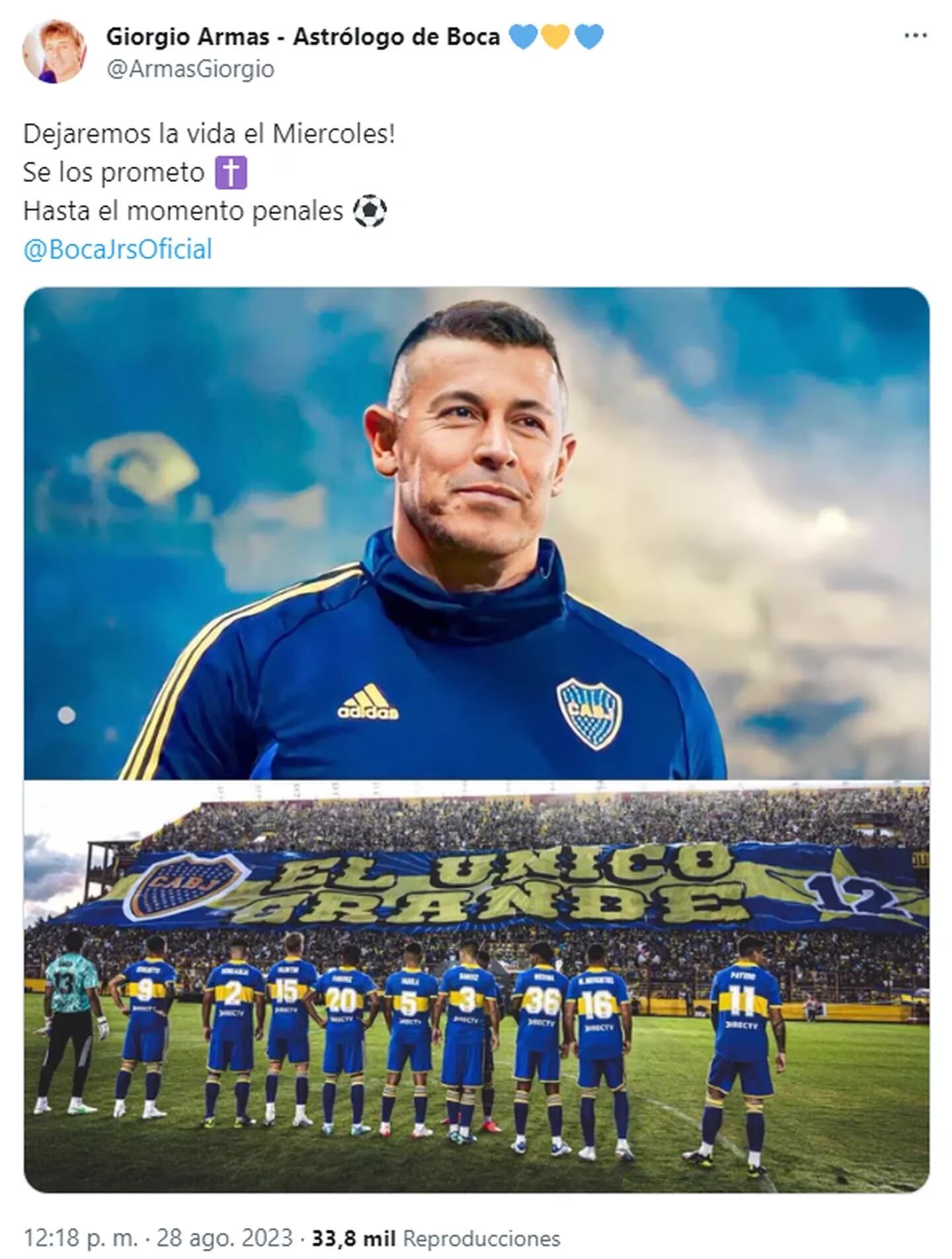 La predicción de Giorgio Armas en el duelo Boca vs Racing