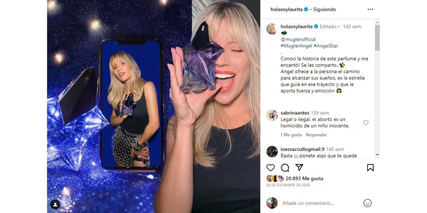 Este es el perfume preferido de Laurita Fernández.