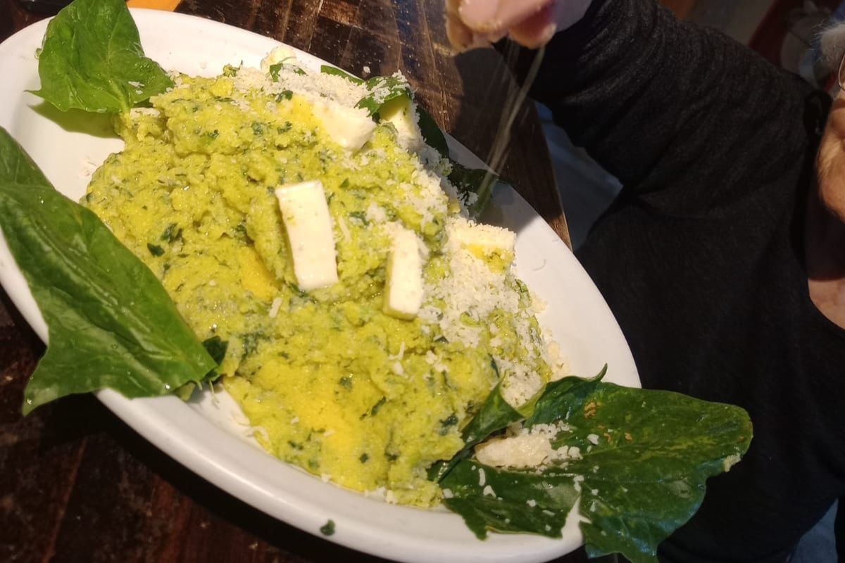 Receta de polenta verde con espinaca