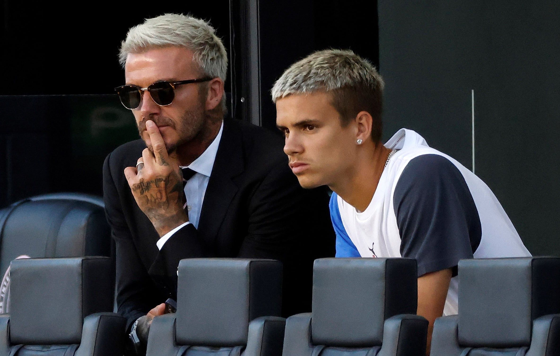 Beckham junto a su hijo Romeo. /AP