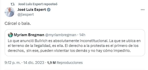 "Cárcel o bala"