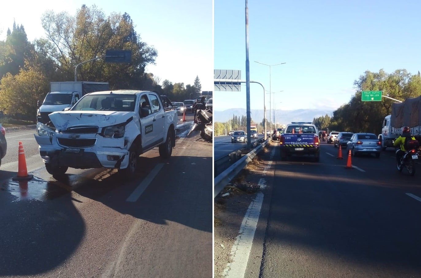 Choque múltiple en Acceso Este (Gentileza)