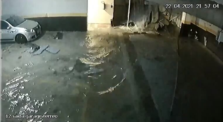 Imágenes de la cámara de seguridad del edificio brasileño. / Gentileza