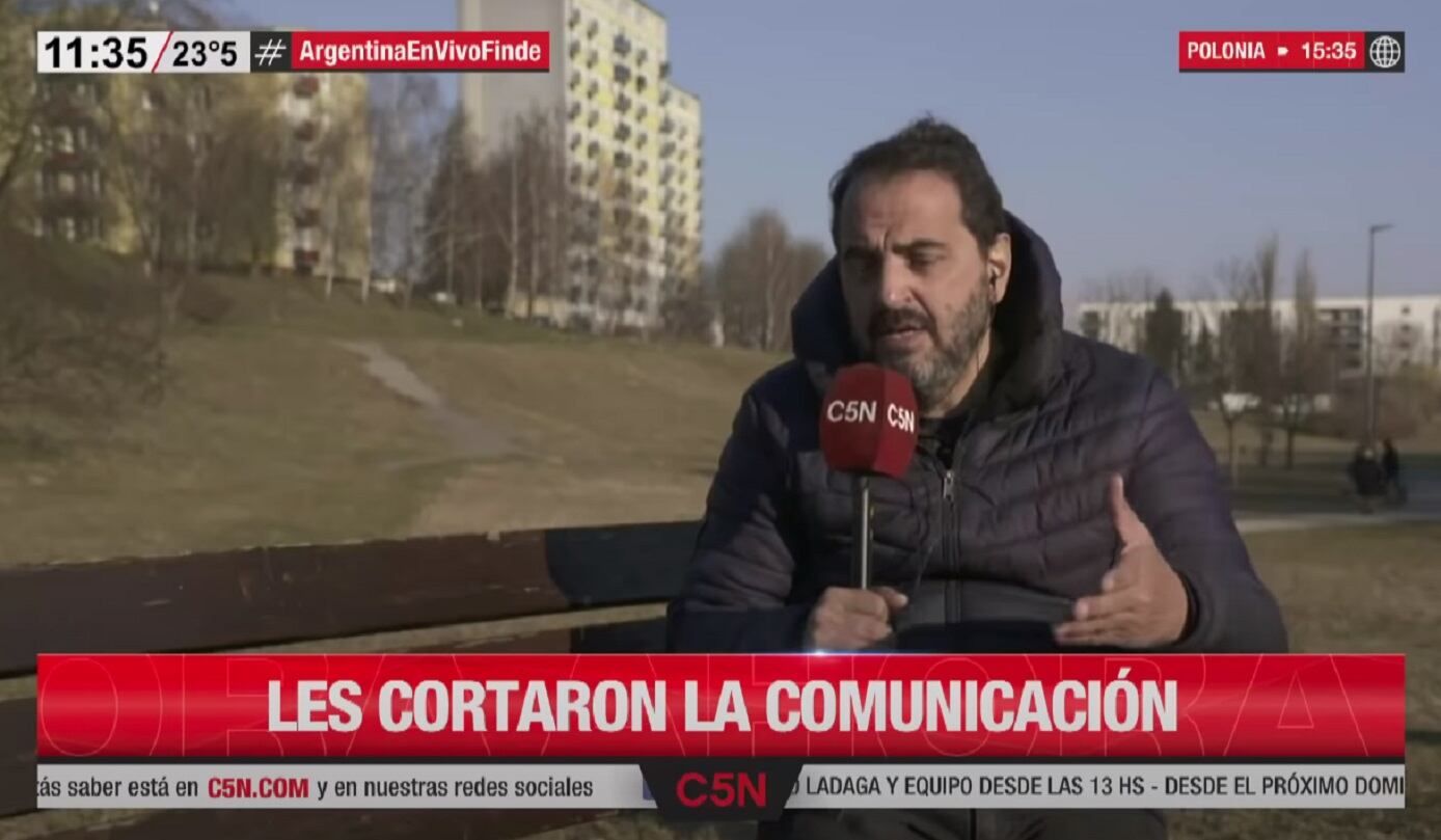 Gabriel Michi cuenta lo que padeció en Ucrania (Captura C5N)