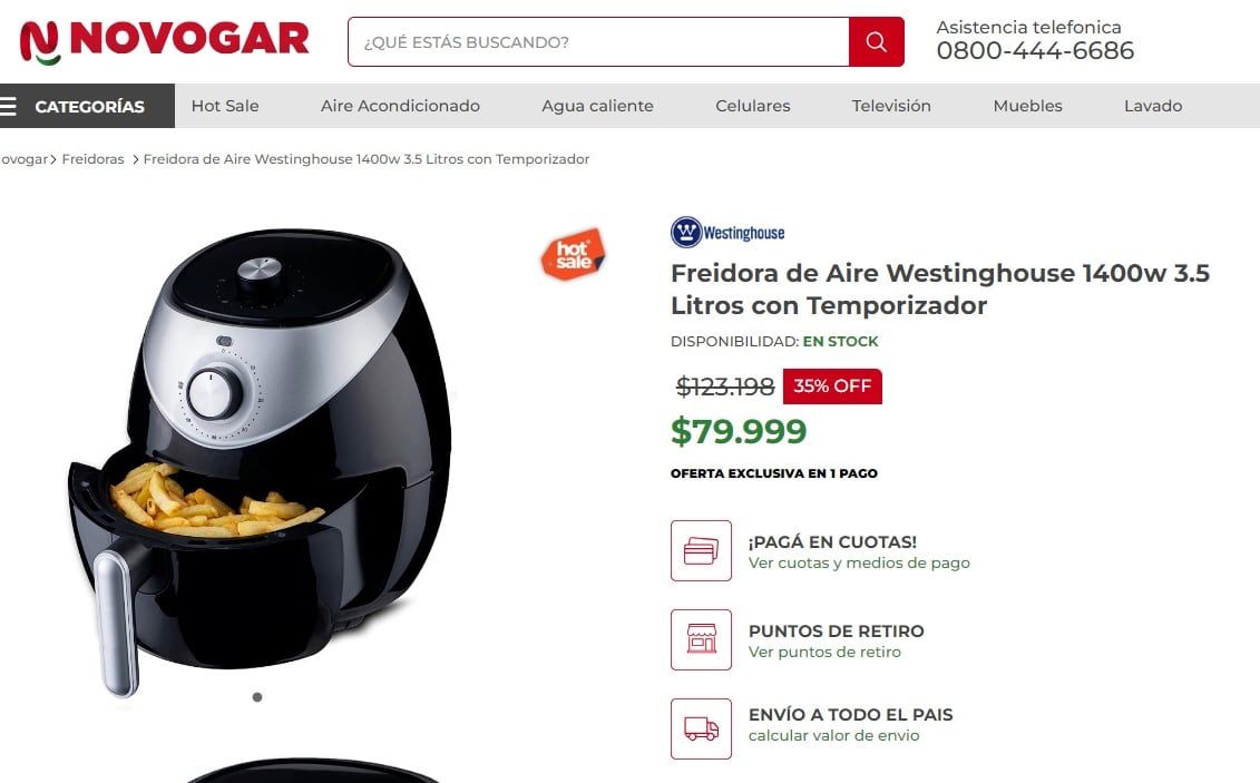 Hot Sale 2024: freidora de aire Westinghouse en Novogar