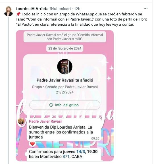 La diputada mendocina de LLA divulgó chats en los que se revelan conversaciones partidarias sobre la visita a genocidas. X