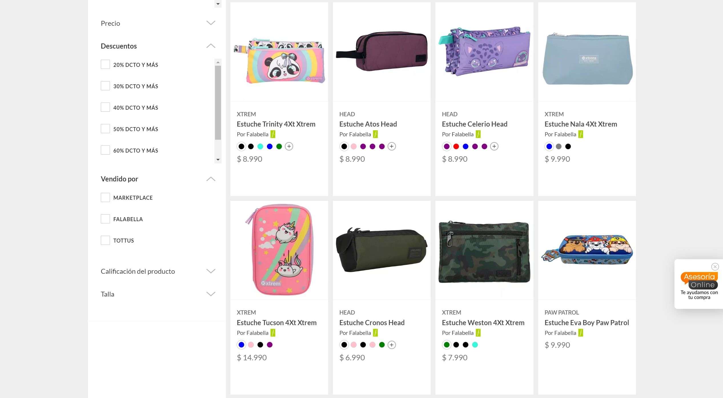 Cartucheras precio Chile.