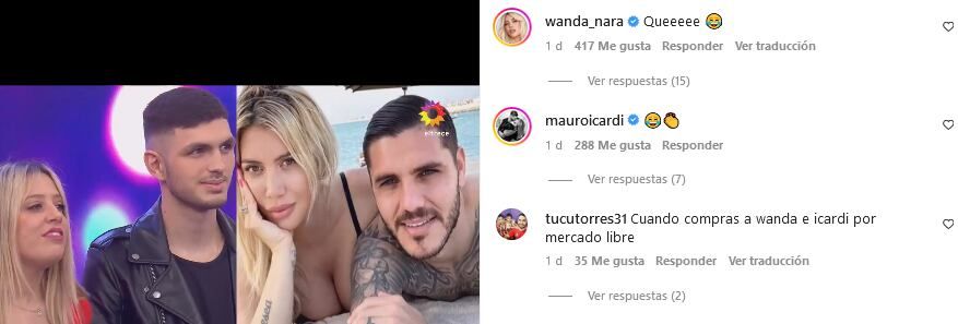 Los idénticos de Wanda Nara y Mauro Icardi, en Bienvenidos a bordo. Captura Instagram.