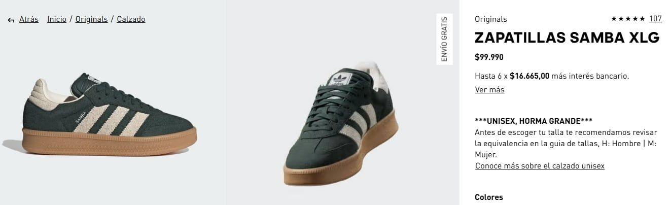 Sorpresa por los precios en Chile: cunto cuestan unas zapatillas Adidas  Samba