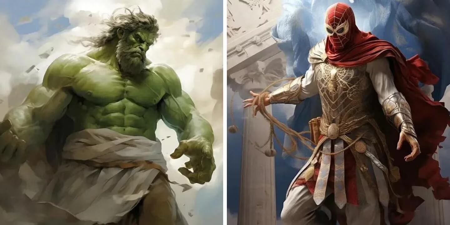 Los Vengadores como dioses griegos.