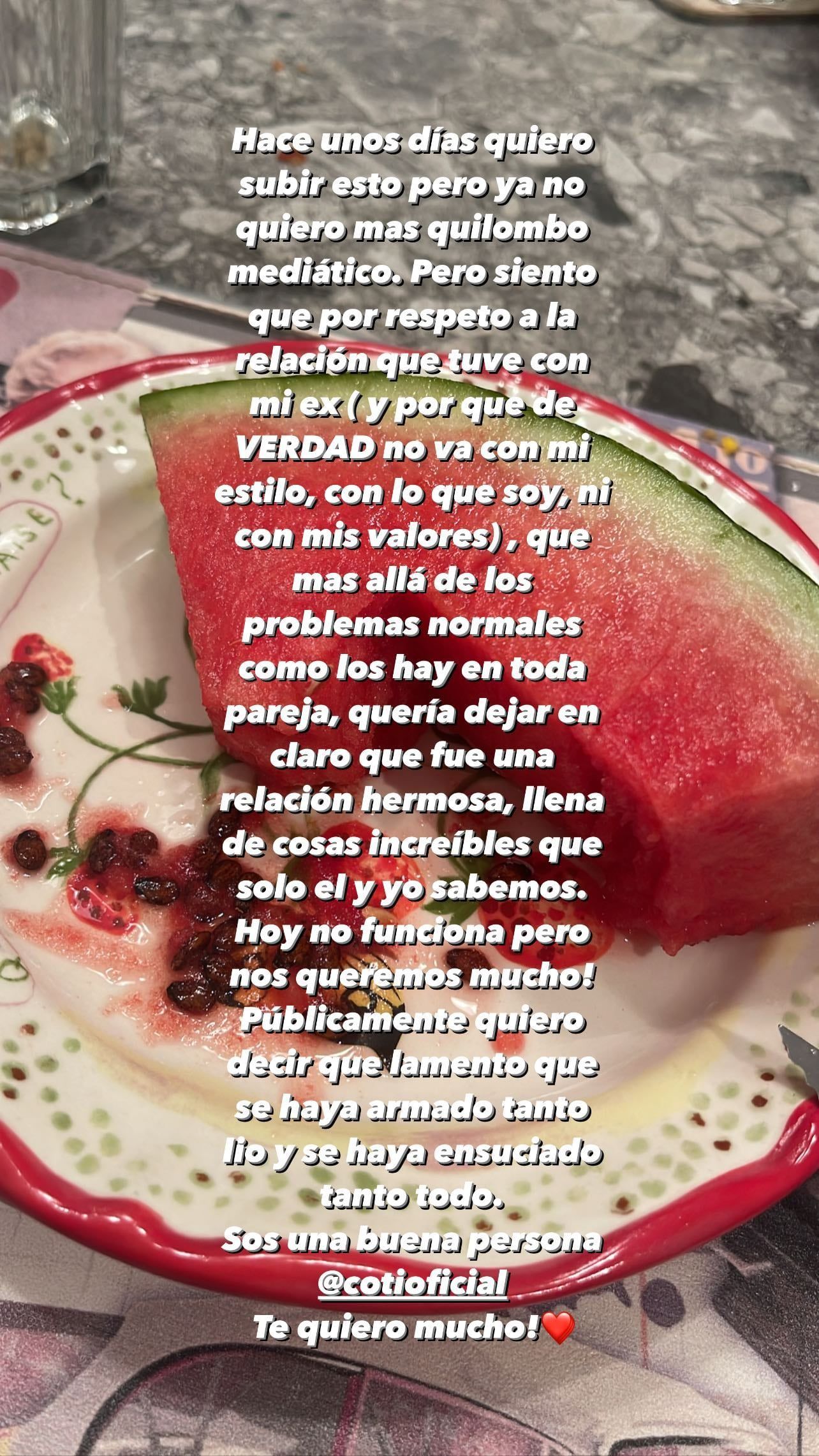 Cande Tinelli y su posteo hacia su ex Coti Sorokin