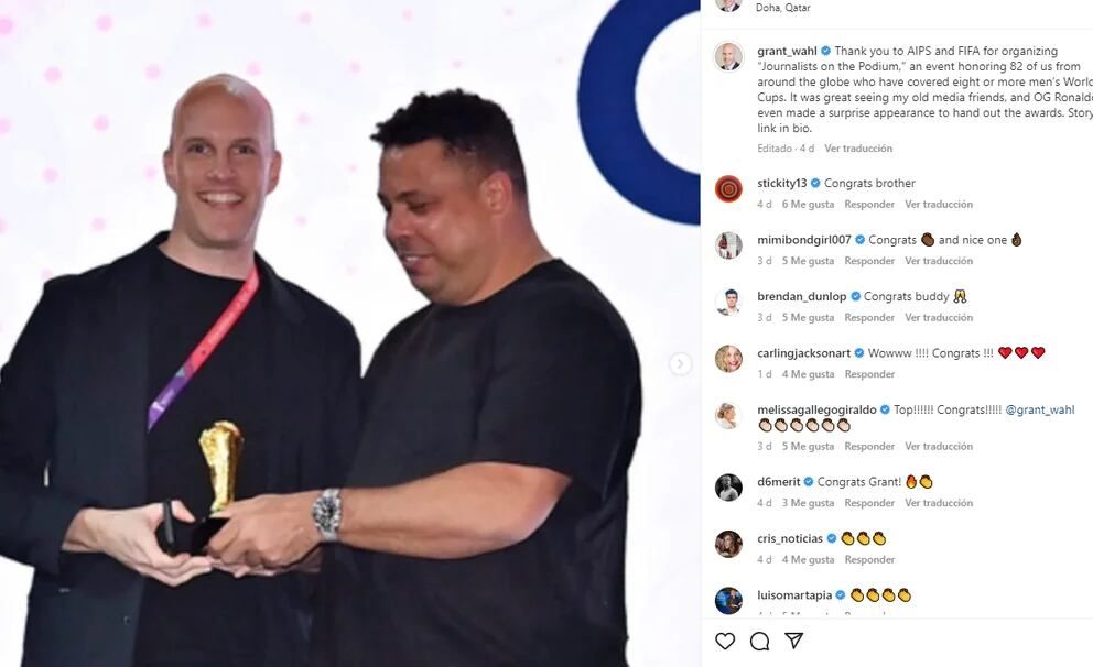 Grant Wahl había sido reconocido días atrás por la FIFA por la cantidad de mundiales cubiertos.