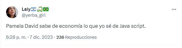 El comentario de Pamela David sobre la emisión monetarias generó una catarata de mensajes en las redes sociales - X